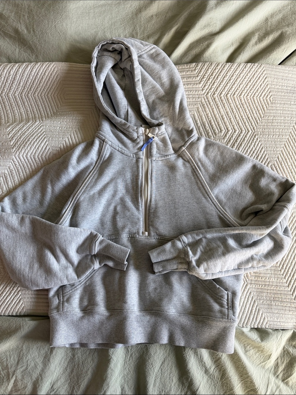 aerie Light Gray Half-Zip Hoodie